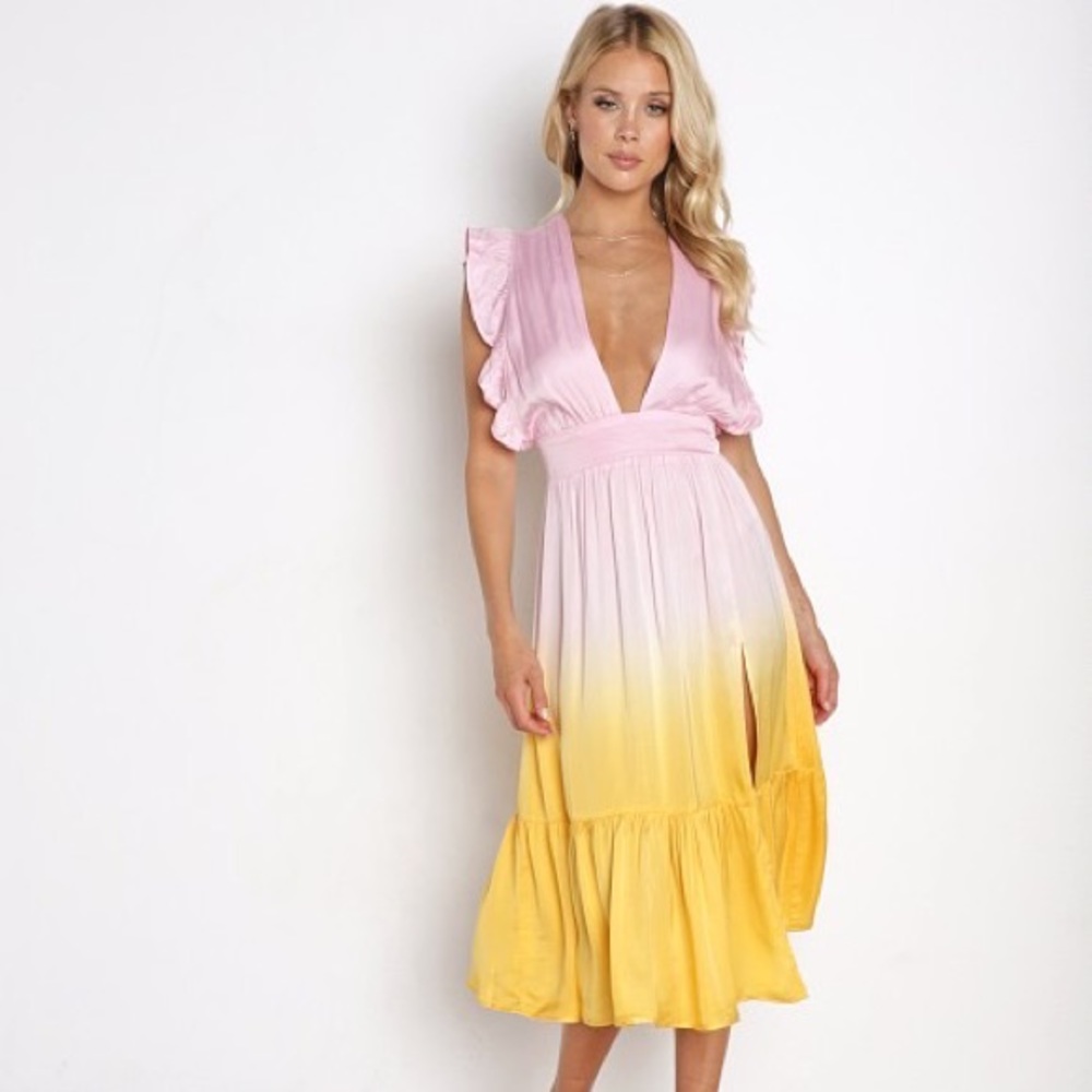 STILLWATER The Jessie Midi Dress Dip Dye Sorbet Small